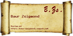 Baur Zsigmond névjegykártya